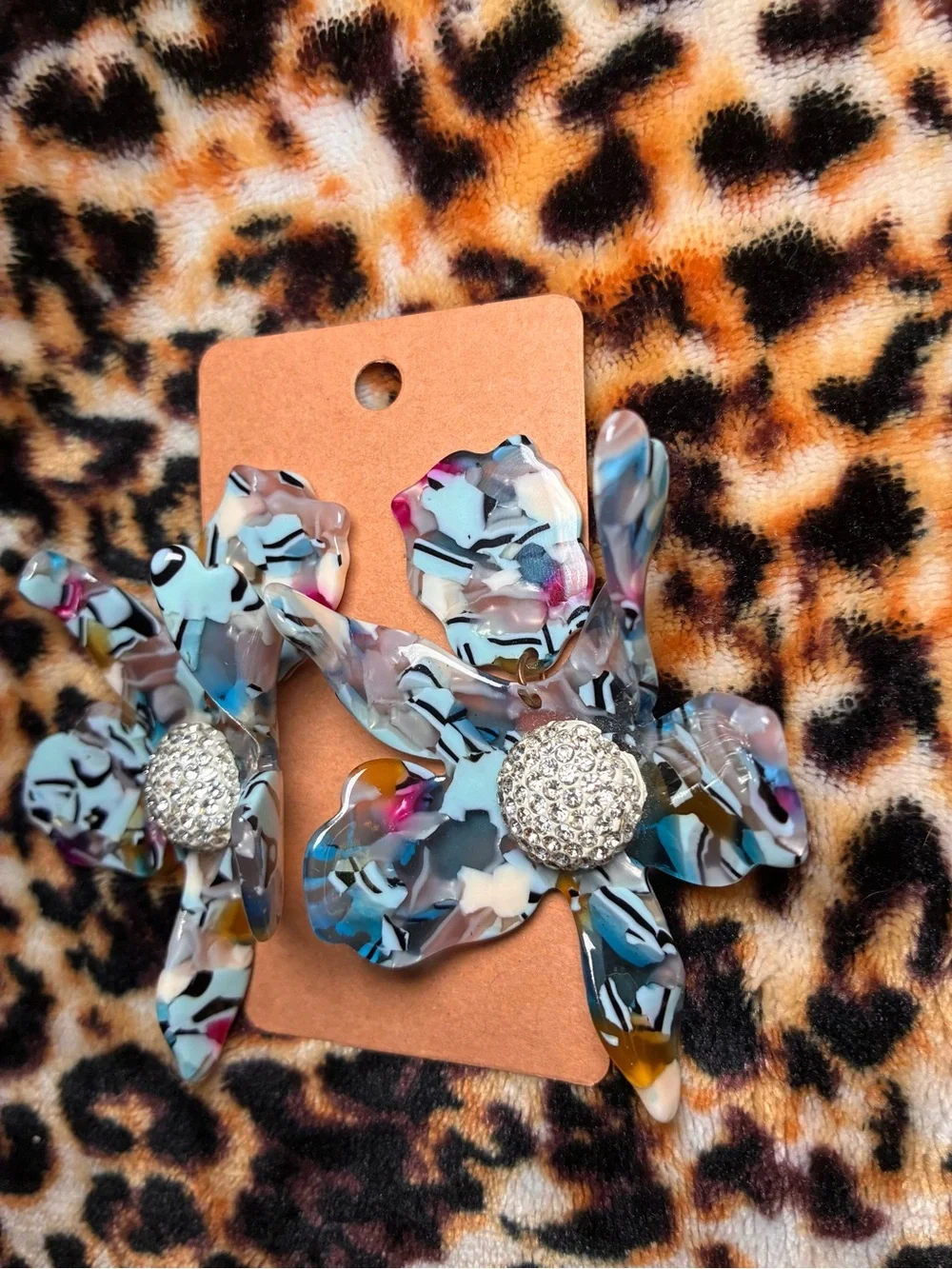 Lele Sadoughi Crystal Turquoise Confetti Lily Earrings